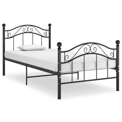 Bed Frame Black Metal 90X200 Cm