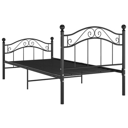 Bed Frame Black Metal 90X200 Cm