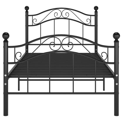 Bed Frame Black Metal 100X200 Cm