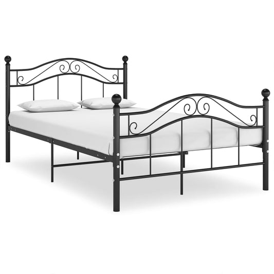 Bed Frame Black Metal 120X200 Cm