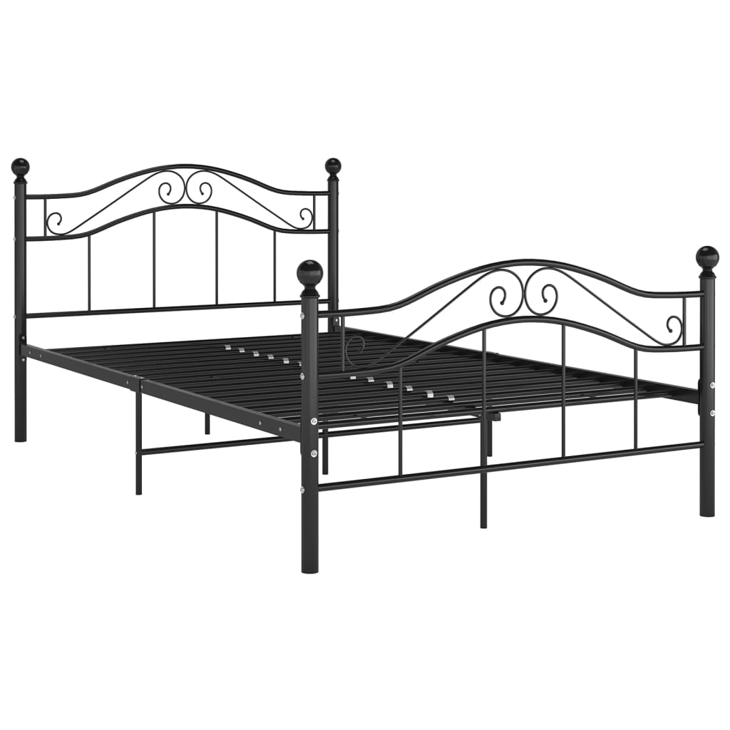 Bed Frame Black Metal 120X200 Cm