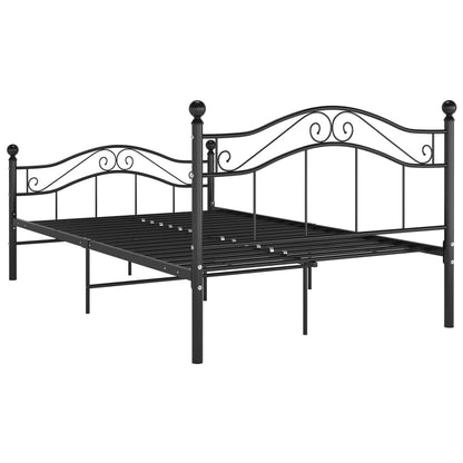 Bed Frame Black Metal 120X200 Cm