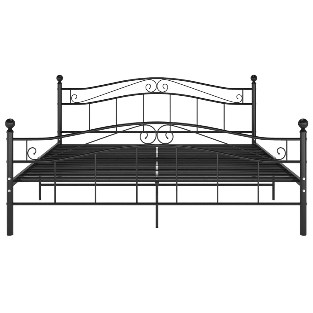 Bed Frame Without Mattress Black Metal 140X200 Cm