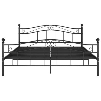 Bed Frame Without Mattress Black Metal 140X200 Cm