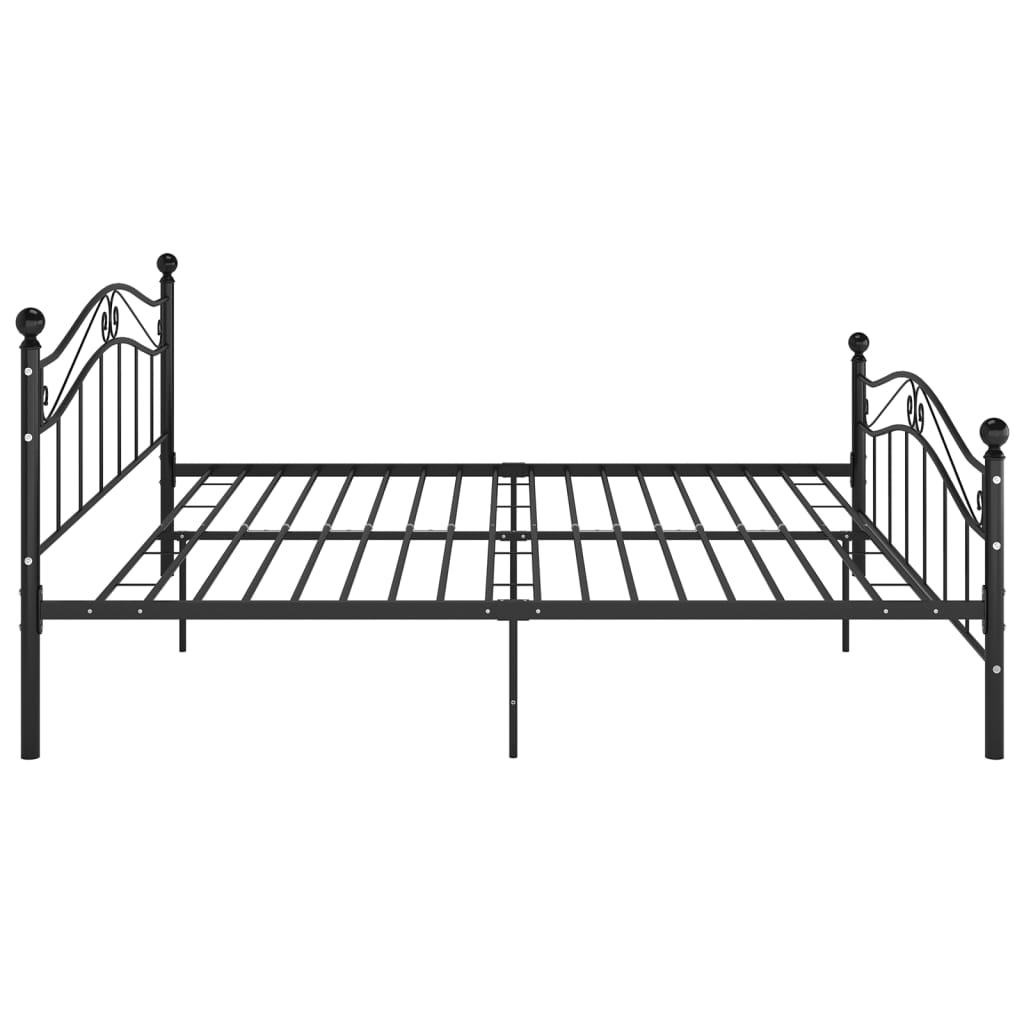 Bed Frame Without Mattress Black Metal 140X200 Cm