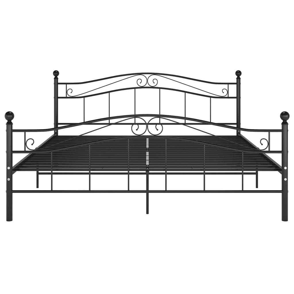 Bed Frame Black Metal 180X200 Cm Super King