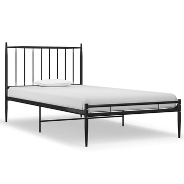 Bed Frame Without Mattress Black Metal 90X200 Cm