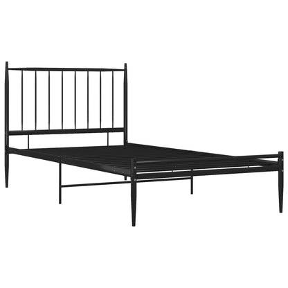 Bed Frame Without Mattress Black Metal 90X200 Cm