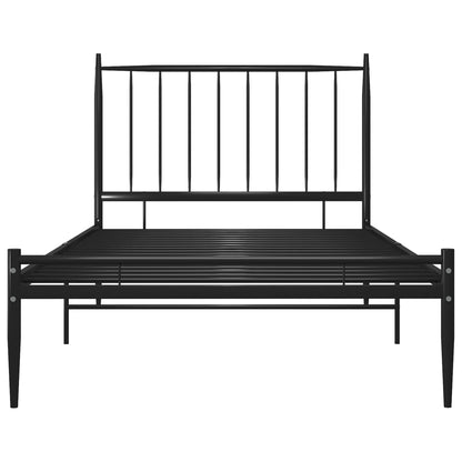 Bed Frame Without Mattress Black Metal 90X200 Cm