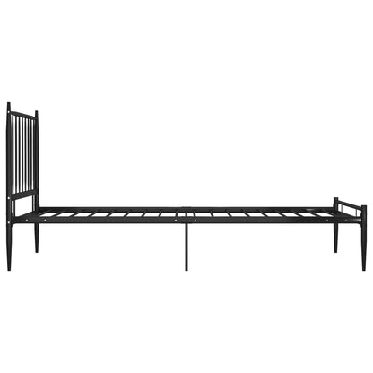 Bed Frame Without Mattress Black Metal 90X200 Cm