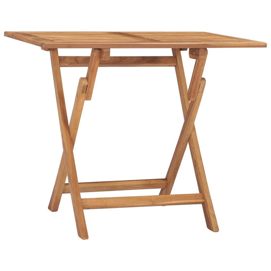 Folding Garden Dining Table 90X60X75 Cm Solid Teak Wood