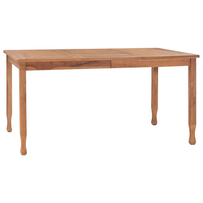 Garden Dining Table 150X90X75 Cm Solid Teak Wood