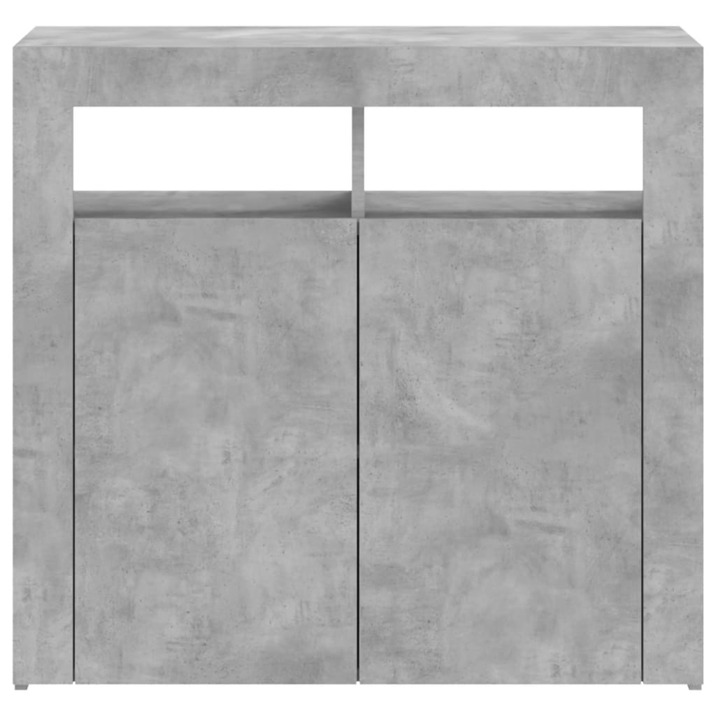 Sideboard With Led Lights Concrete Grey 80X35X75 Cm