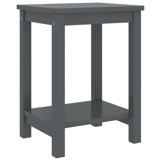 Bedside Cabinet Dark Grey 35X30X47 Cm Solid Pinewood