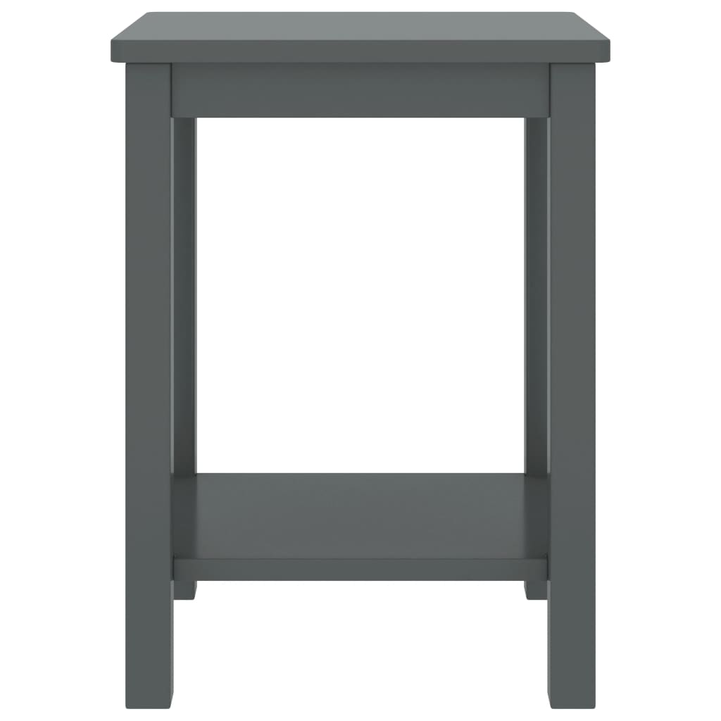 Bedside Cabinet Dark Grey 35X30X47 Cm Solid Pinewood