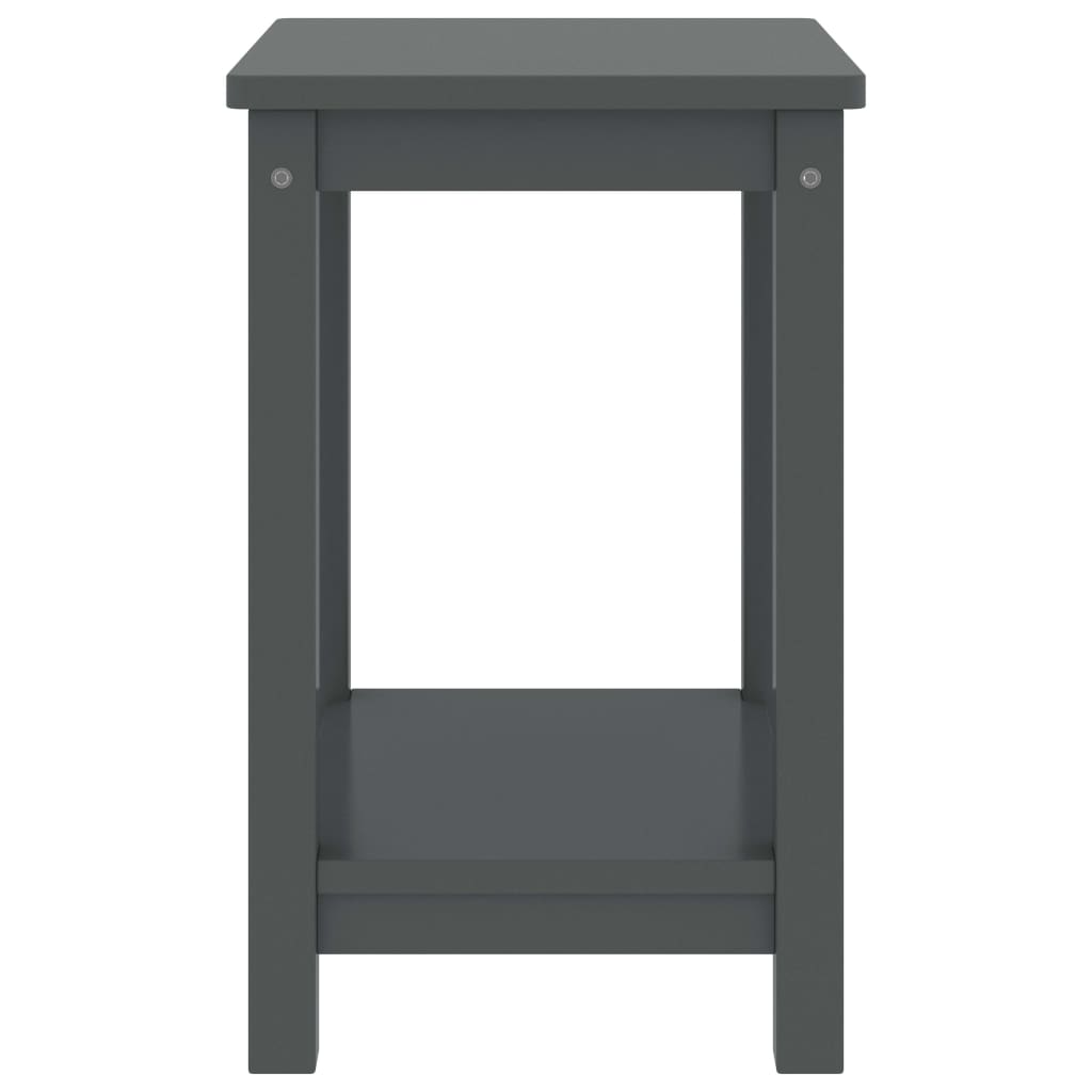 Bedside Cabinet Dark Grey 35X30X47 Cm Solid Pinewood