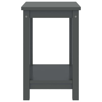 Bedside Cabinet Dark Grey 35X30X47 Cm Solid Pinewood