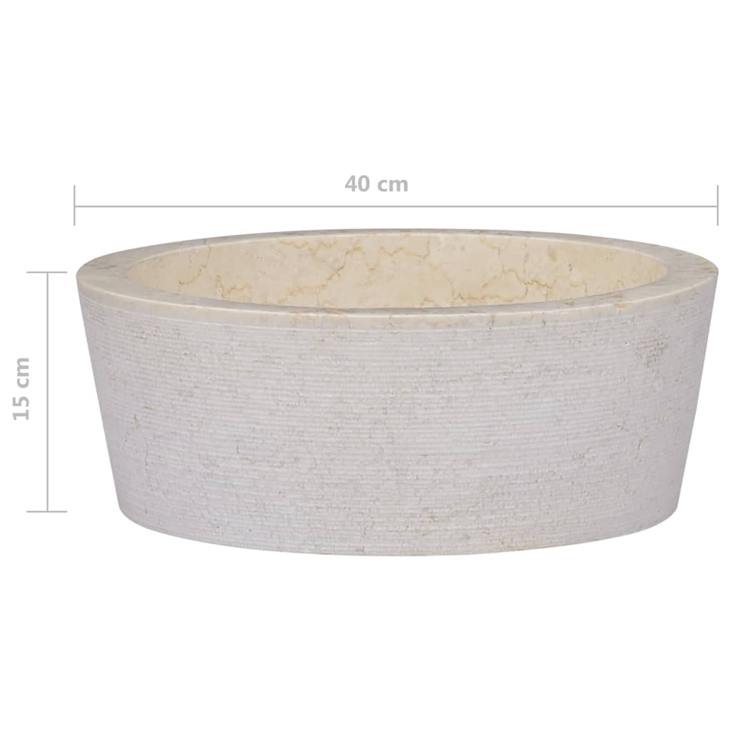 Sink Cream Ø40X15 Cm Marble