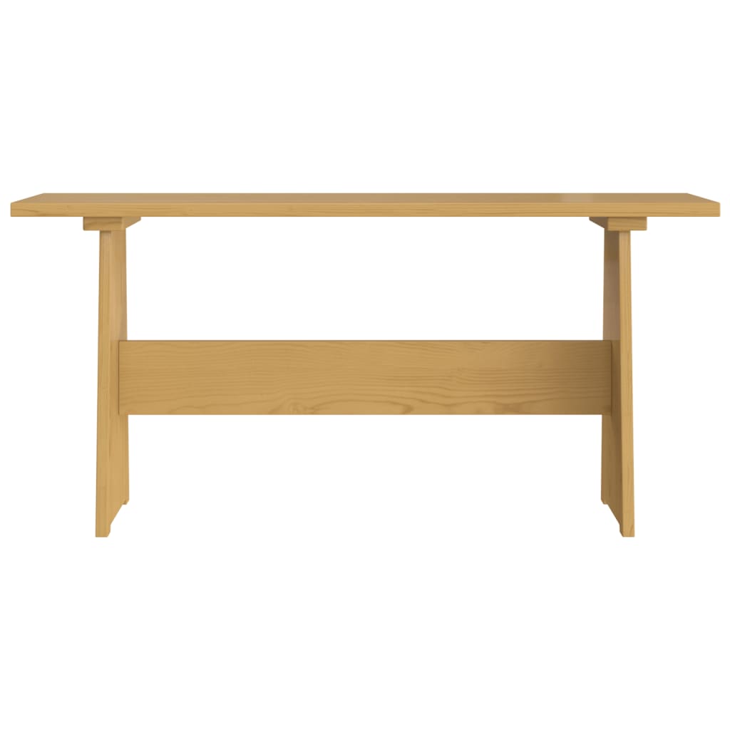 Dining Table With Bench Honey Brown Solid Pinewood