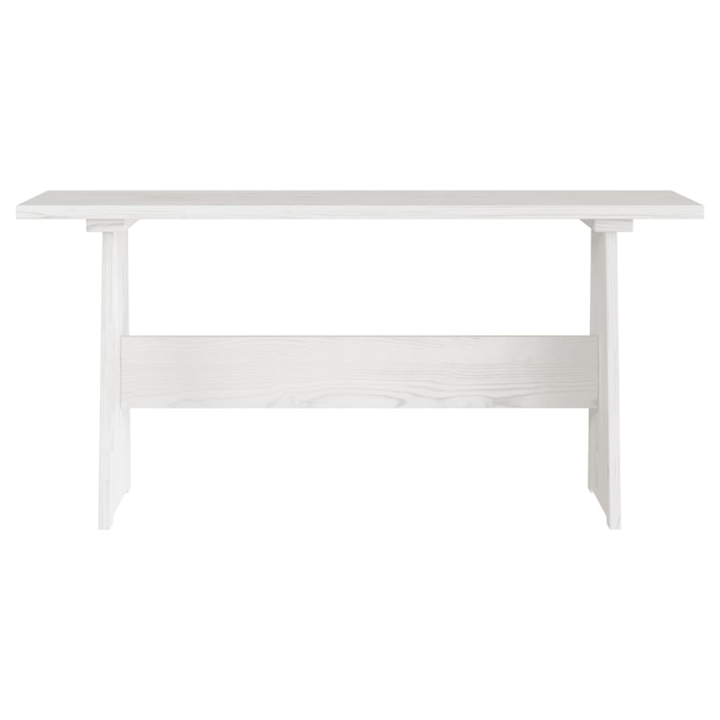 Dining Table With Bench Reine White Solid Wood Pine