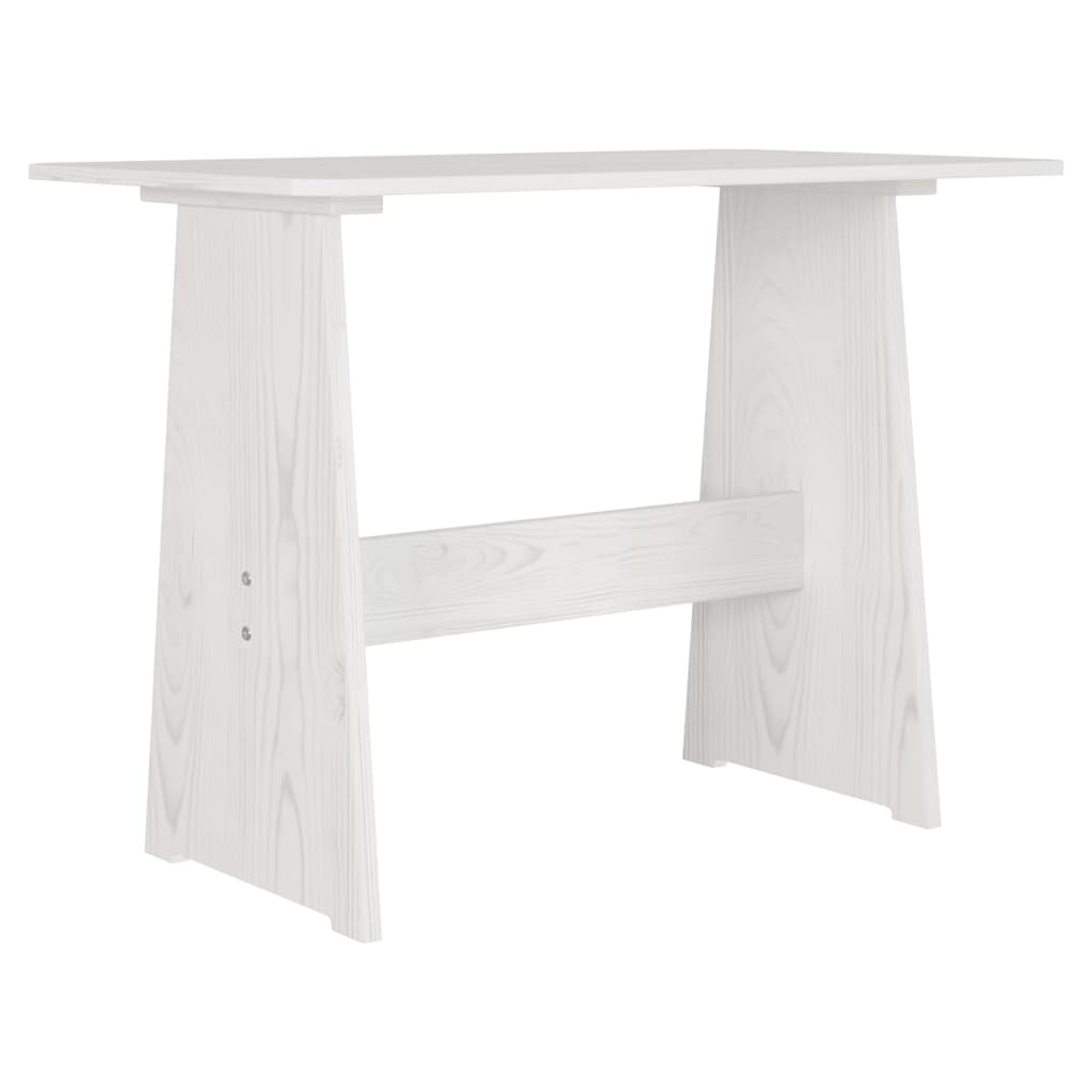 Dining Table With Bench Reine White Solid Wood Pine