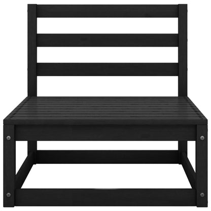 Garden Middle Sofas 2 Pcs Black Solid Wood Pine