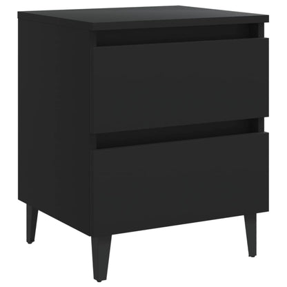 Bed Cabinet Black 40X35X50 Cm Engineered Wood