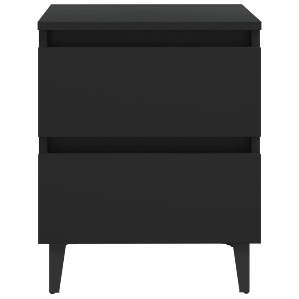 Bed Cabinet Black 40X35X50 Cm Engineered Wood