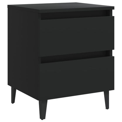 Bed Cabinets 2 Pcs Black 40X35X50 Cm Engineered Wood