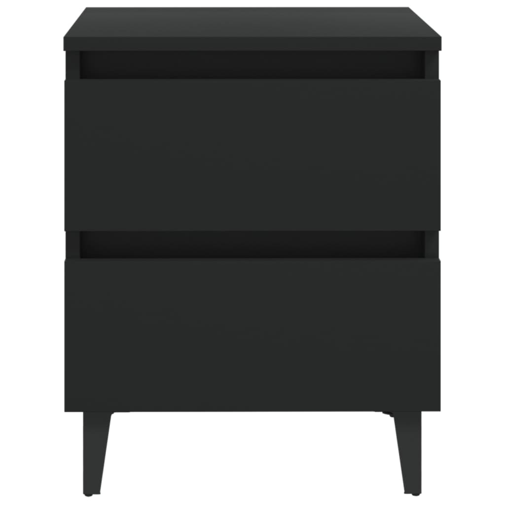 Bed Cabinets 2 Pcs Black 40X35X50 Cm Engineered Wood