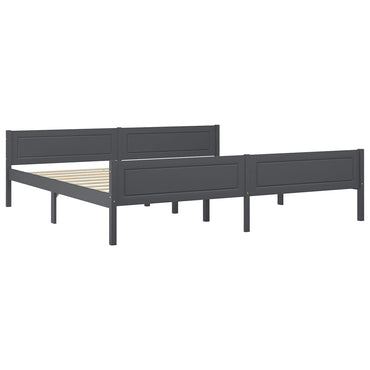 Bed Frame Without Mattress Solid Pinewood Grey 200X200 Cm