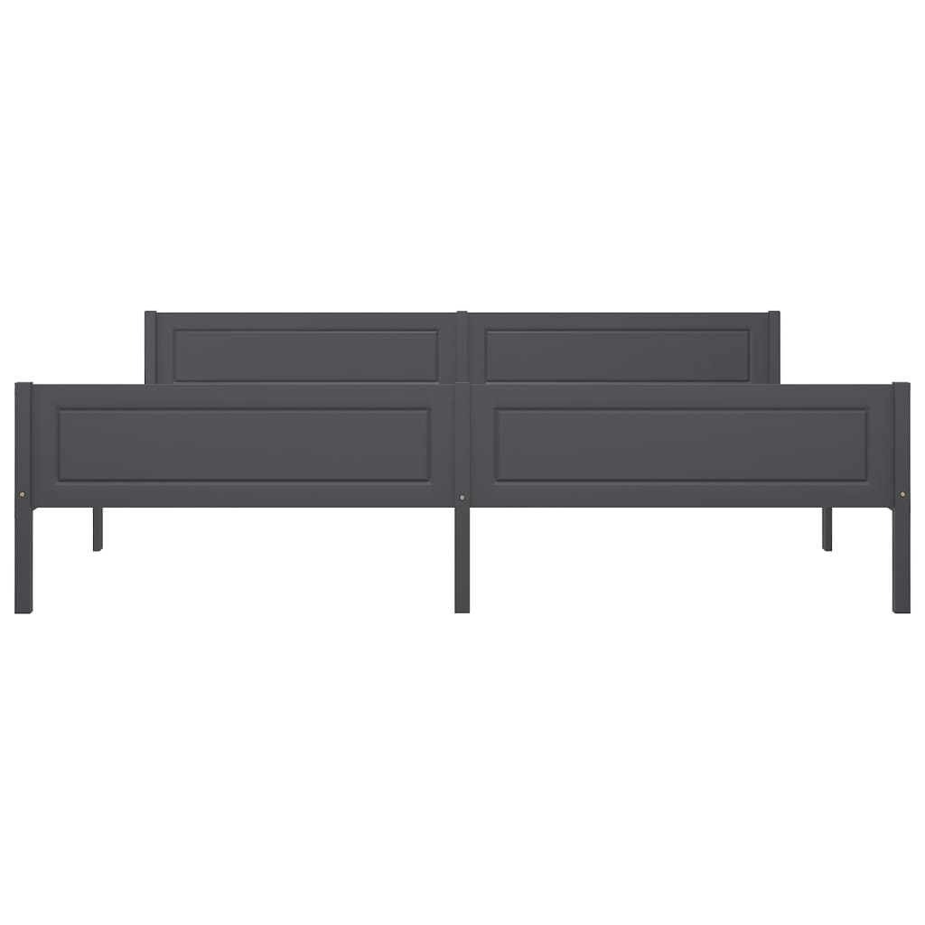 Bed Frame Without Mattress Solid Pinewood Grey 200X200 Cm