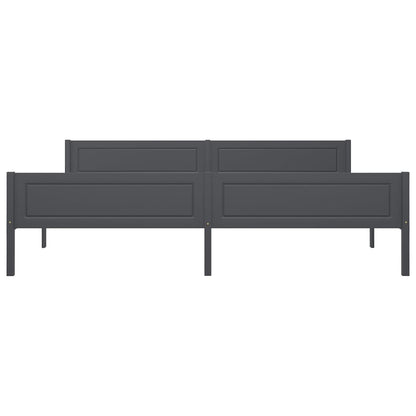 Bed Frame Without Mattress Solid Pinewood Grey 200X200 Cm