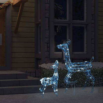 Acrylic Reindeer Family Christmas Decoration 160 Led Cold White