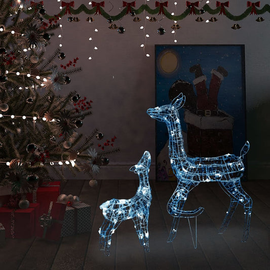 Acrylic Reindeer Family Christmas Decoration 160 Led Cold White