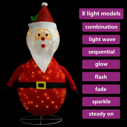 Decorative Christmas Santa Claus Figure Led Luxury Fabric 60Cm