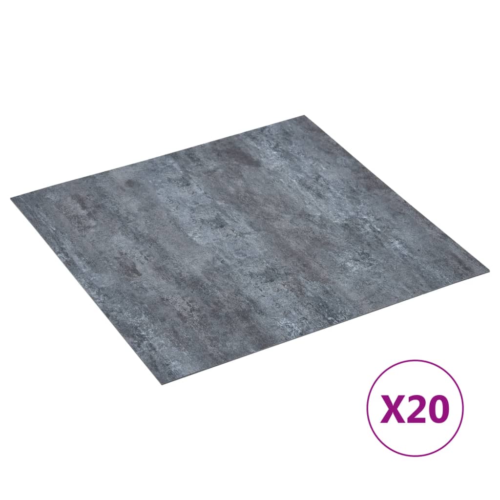 Self-Adhesive Flooring Planks 20 Pcs Pvc 1.86 M² Grey Marble