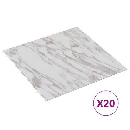 Self-Adhesive Flooring Planks 20 Pcs Pvc 1.86 M² White Marble