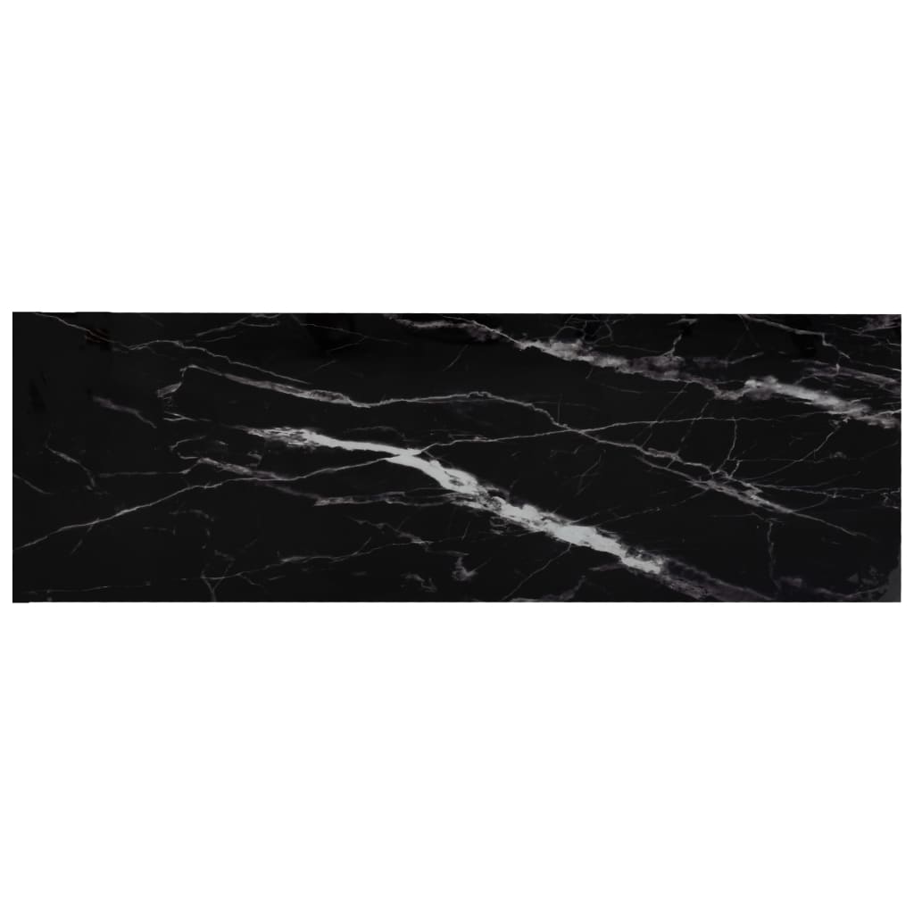 Shelf Transparent And Black Marble 100X36X90 Cm Tempered Glass