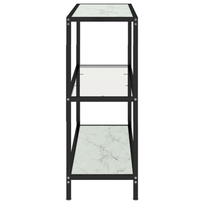 Shelf Transparent And White Marble 100X36X90 Cm Tempered Glass