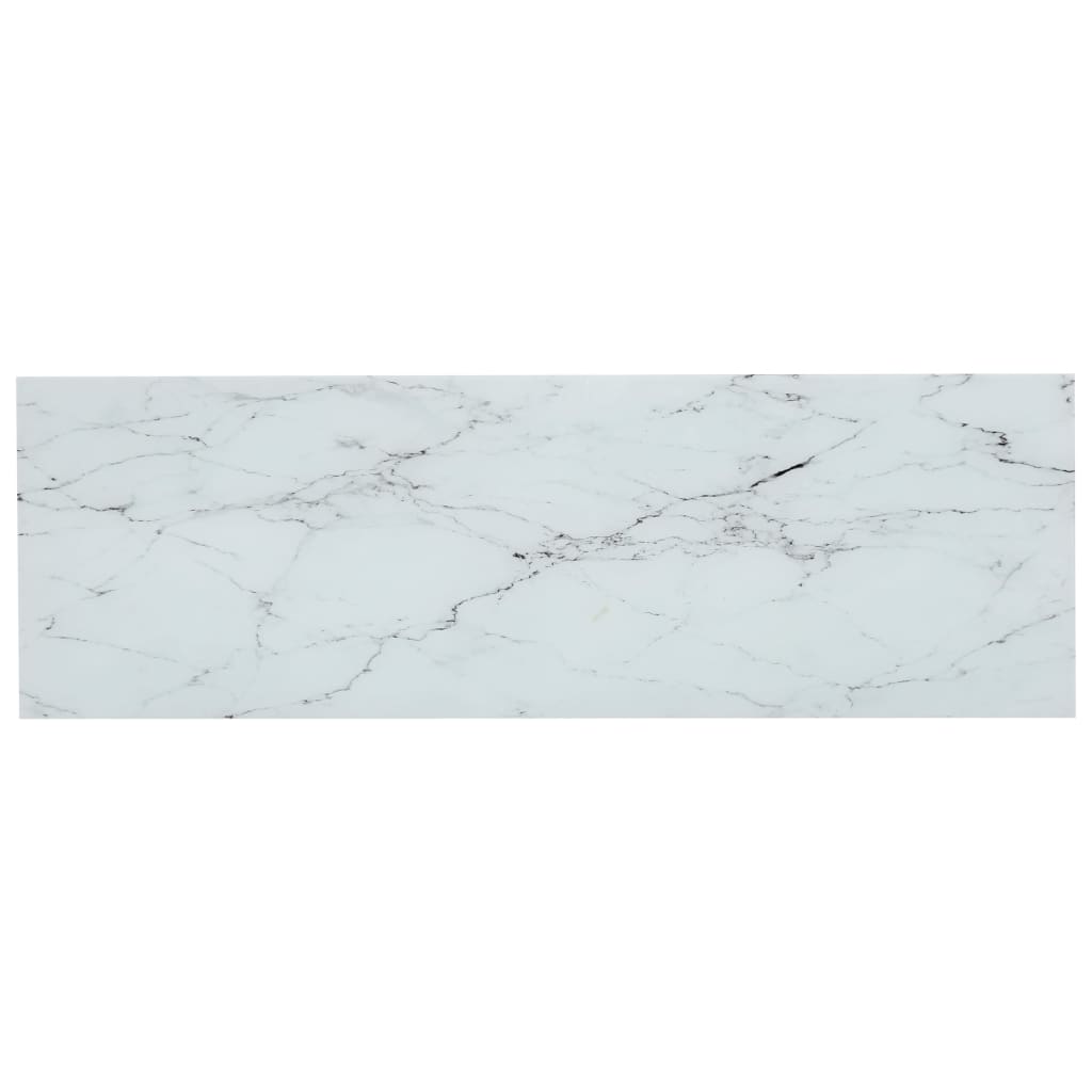 Shelf Transparent And White Marble 100X36X90 Cm Tempered Glass