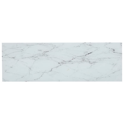 Shelf Transparent And White Marble 100X36X90 Cm Tempered Glass