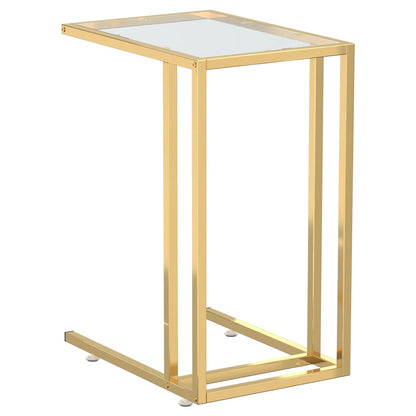 Computer Side Table Transparent 50X35X65 Cm Tempered Glass