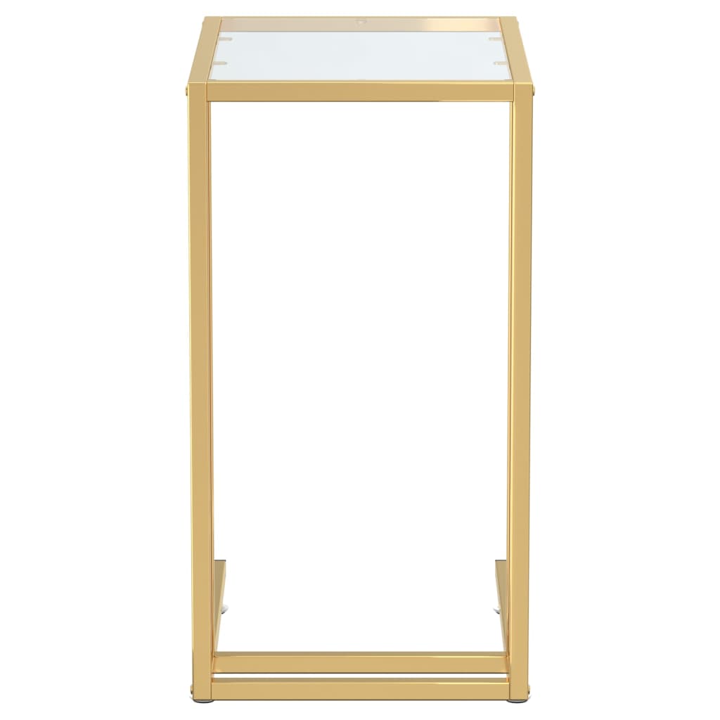 Computer Side Table Transparent 50X35X65 Cm Tempered Glass