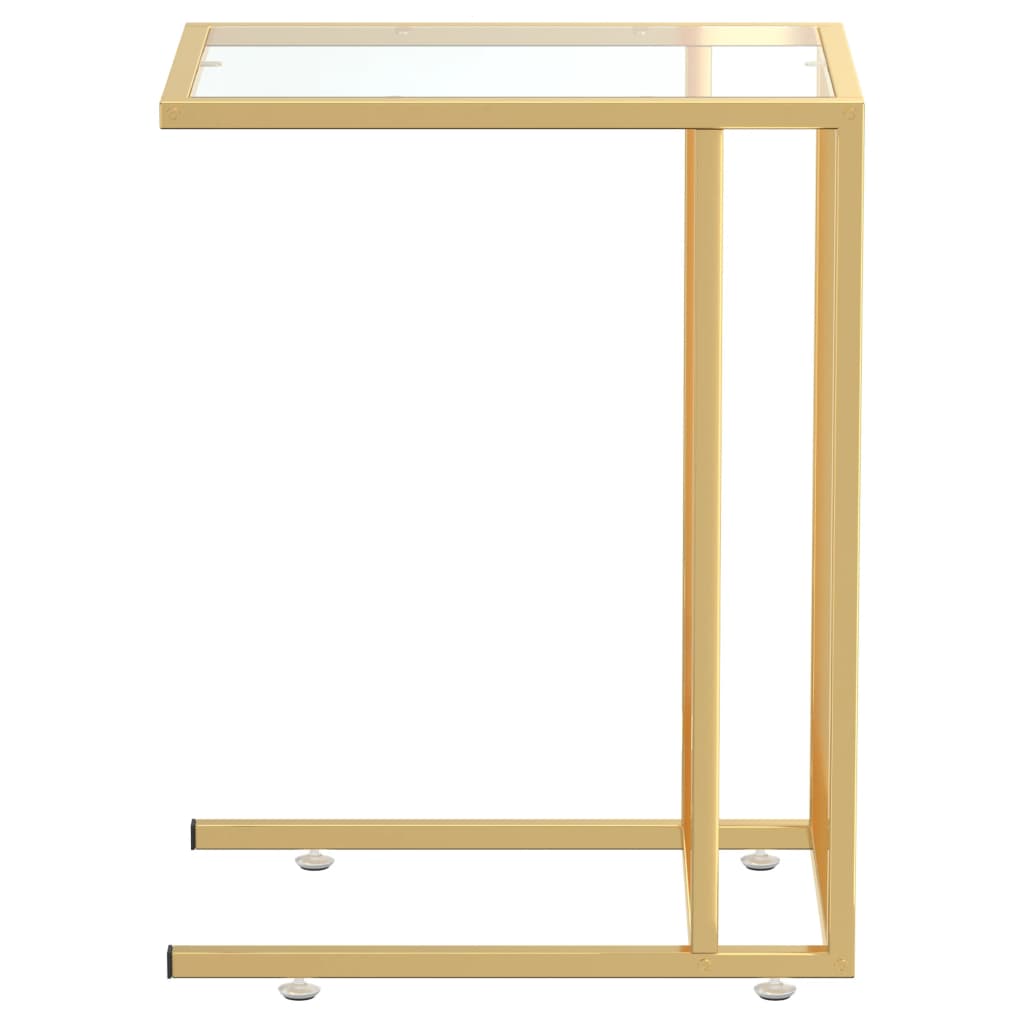 Computer Side Table Transparent 50X35X65 Cm Tempered Glass