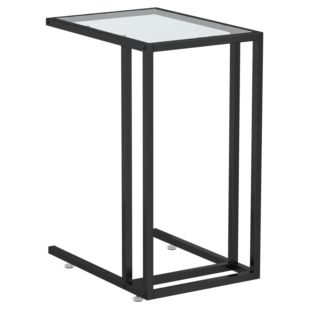 Computer Side Table Transparent 50X35X65 Cm Tempered Glass