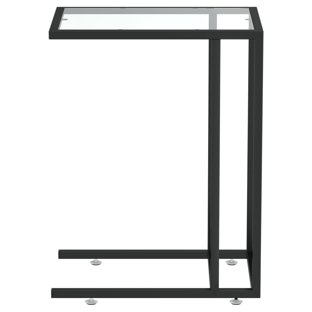 Computer Side Table Transparent 50X35X65 Cm Tempered Glass