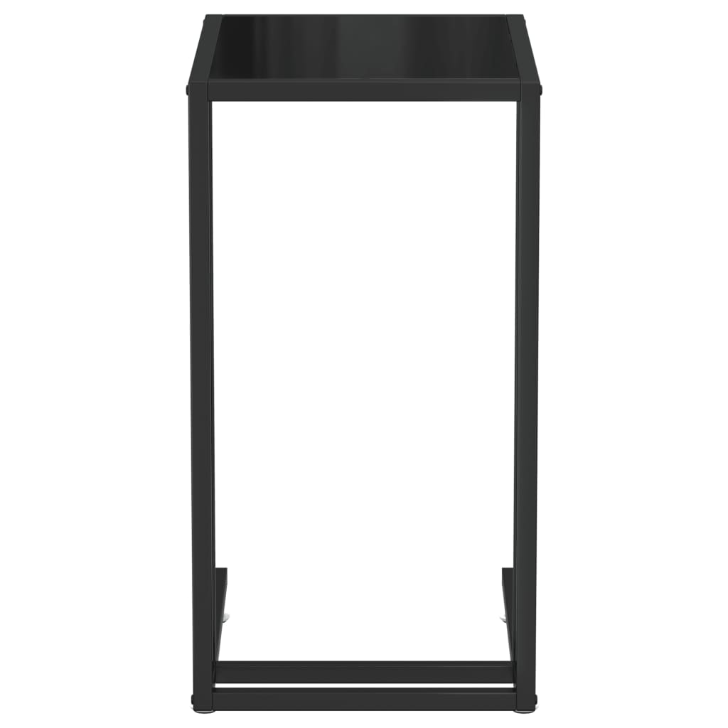 Computer Side Table Black 50X35X65 Cm Tempered Glass