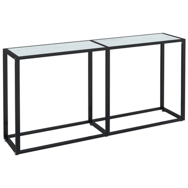 Console Table White Marble 160X35X75.5Cm Tempered Glass