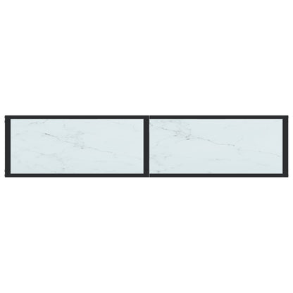 Console Table White Marble 160X35X75.5Cm Tempered Glass